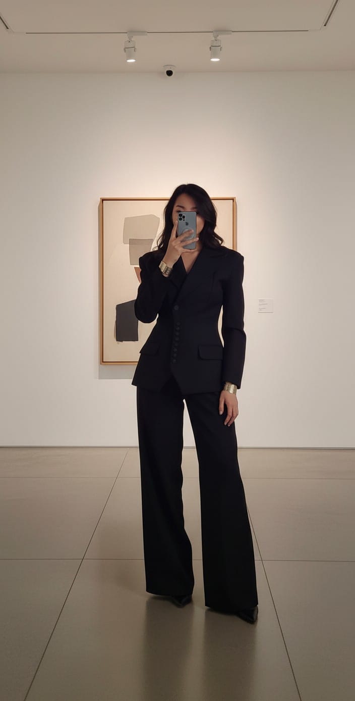 Premium Black Power Suit for Women | Elegant Formal Blazer & Wide-Leg Pant Set | Luxury Office & Event Wear